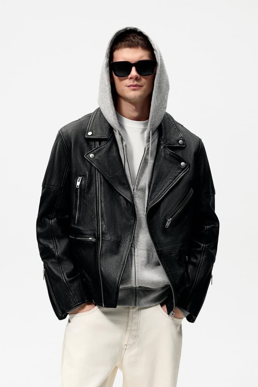 (새상품) 자라 램스킨 양가죽 라이더 상품이미지1