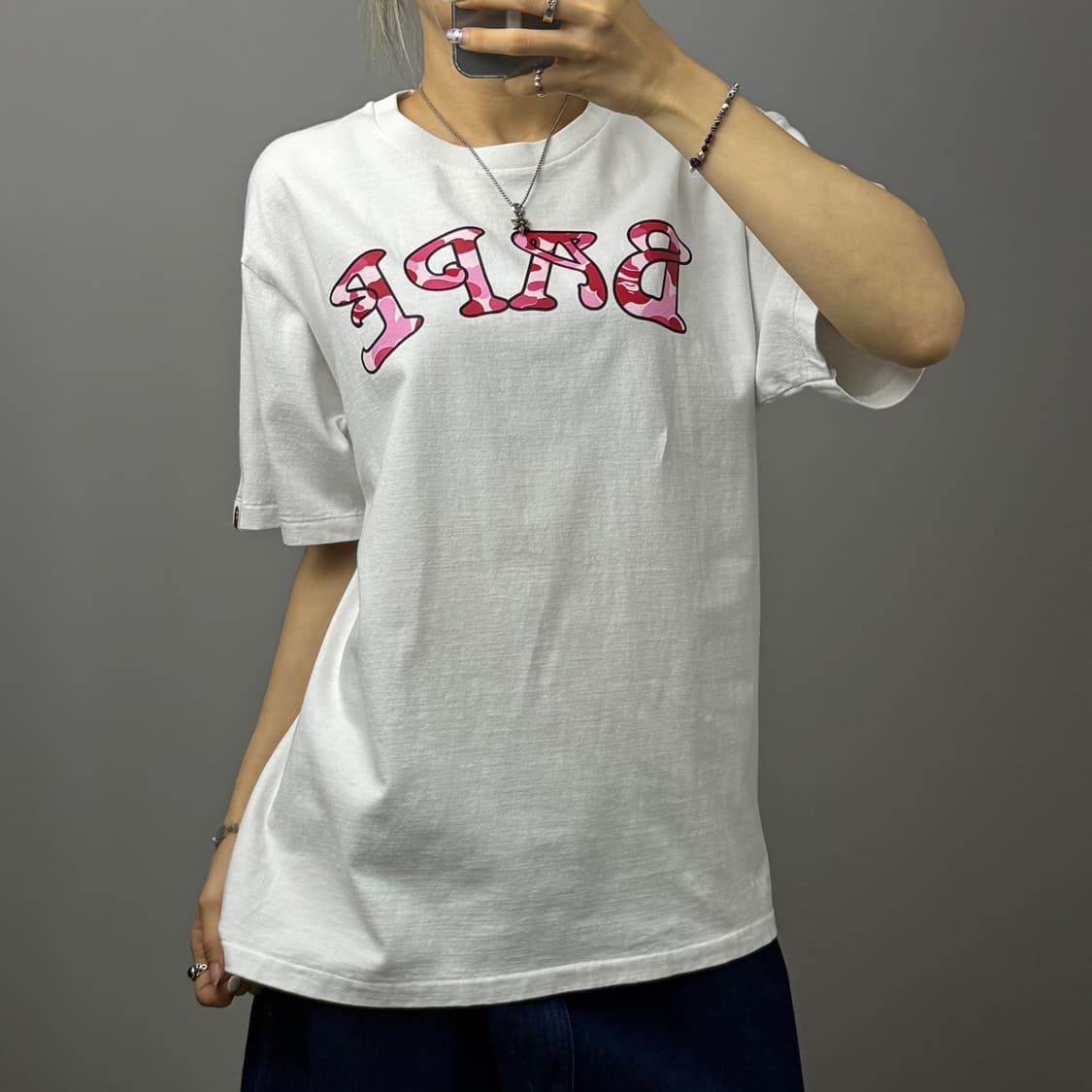 BAPE 베이프 베스킷볼 ABC 카모 화이트 반팔 티셔츠 상품이미지3
