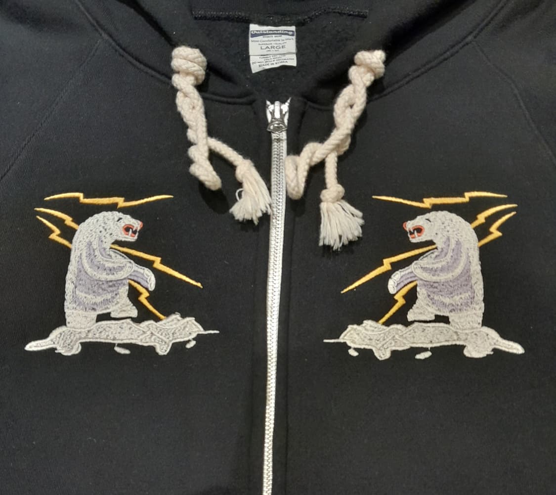 💥아웃스탠딩 ALASKA 집업 후드 블랙 (L) 상품이미지4