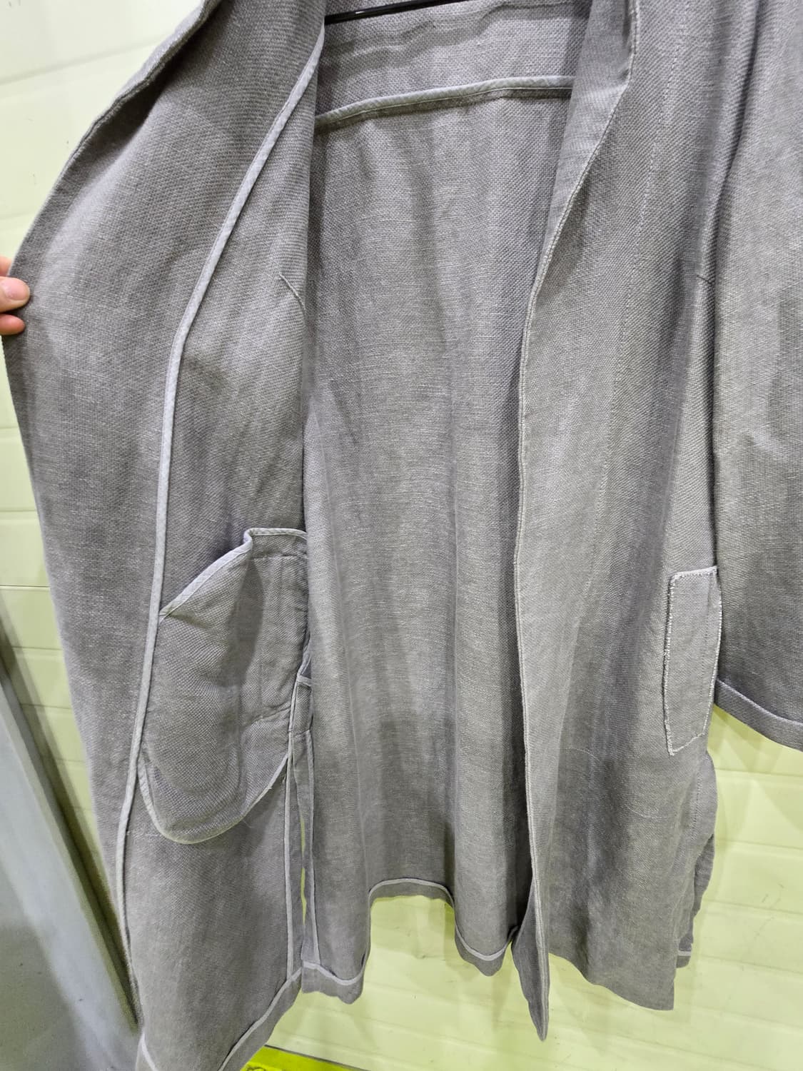 BOTTICELLI 보티첼리 린넨 롱 코트 그레이 상품이미지6