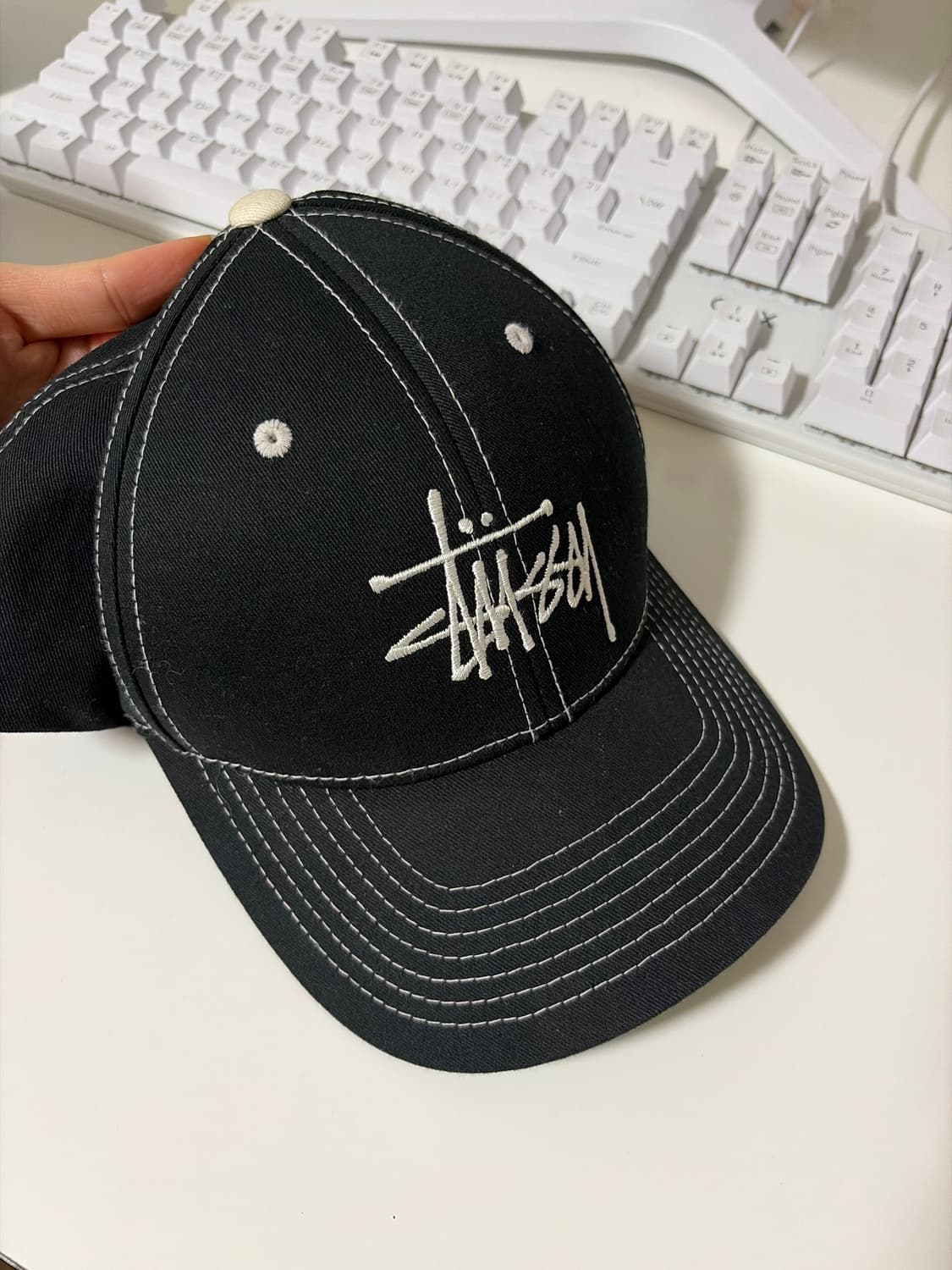 스투시 베이직 스트럭처드 로우 프로 캡 블랙 상품이미지2