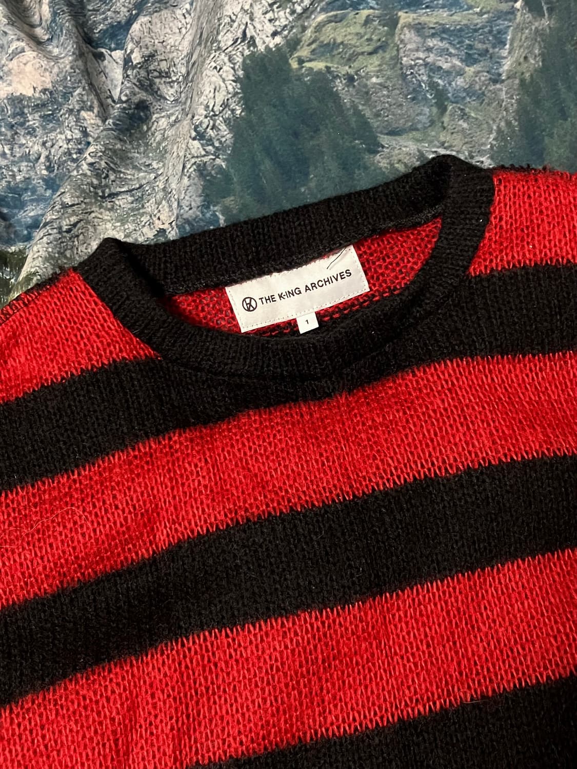 킹아카이브 Mohair Striped Knit (Red) (1) 상품이미지2