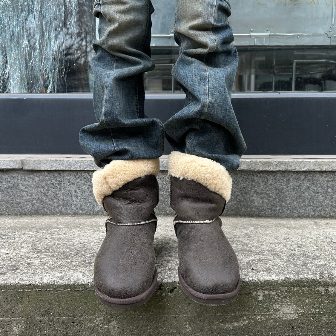 00s 쿨라부라 숏 시어링 앤 스웨이드 어그 부츠 상품이미지9