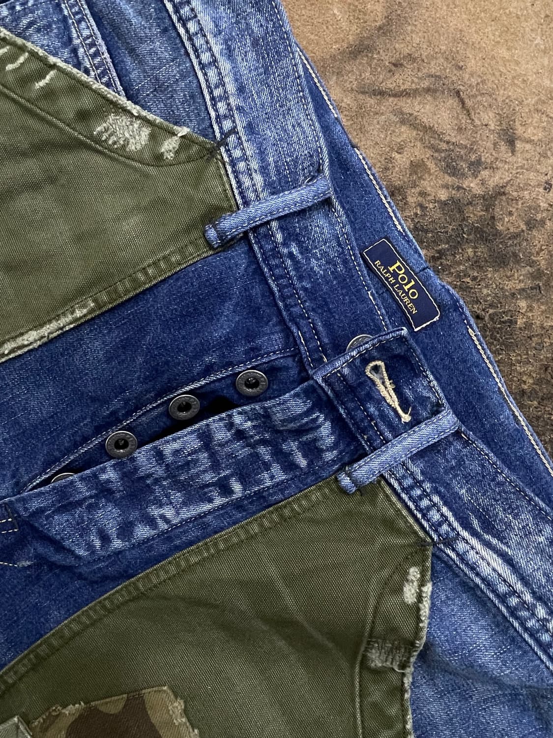 폴로랄프로렌/밀리터리패치 드스트레스드 데님청바지 상품이미지3