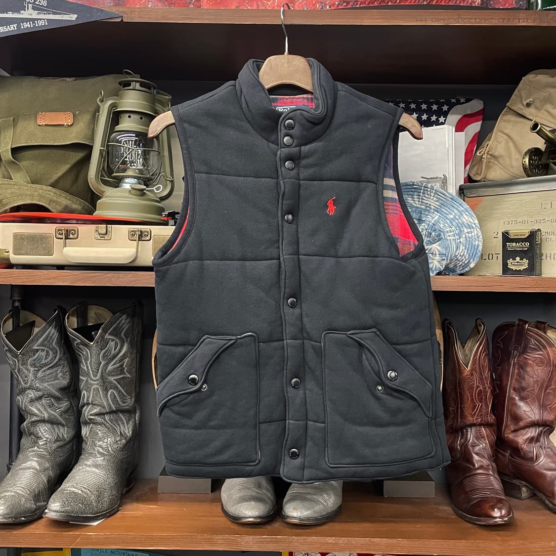 90s 폴로 랄프로렌 클래식코튼 Made in USA 베스트 패딩 N51 상품이미지1