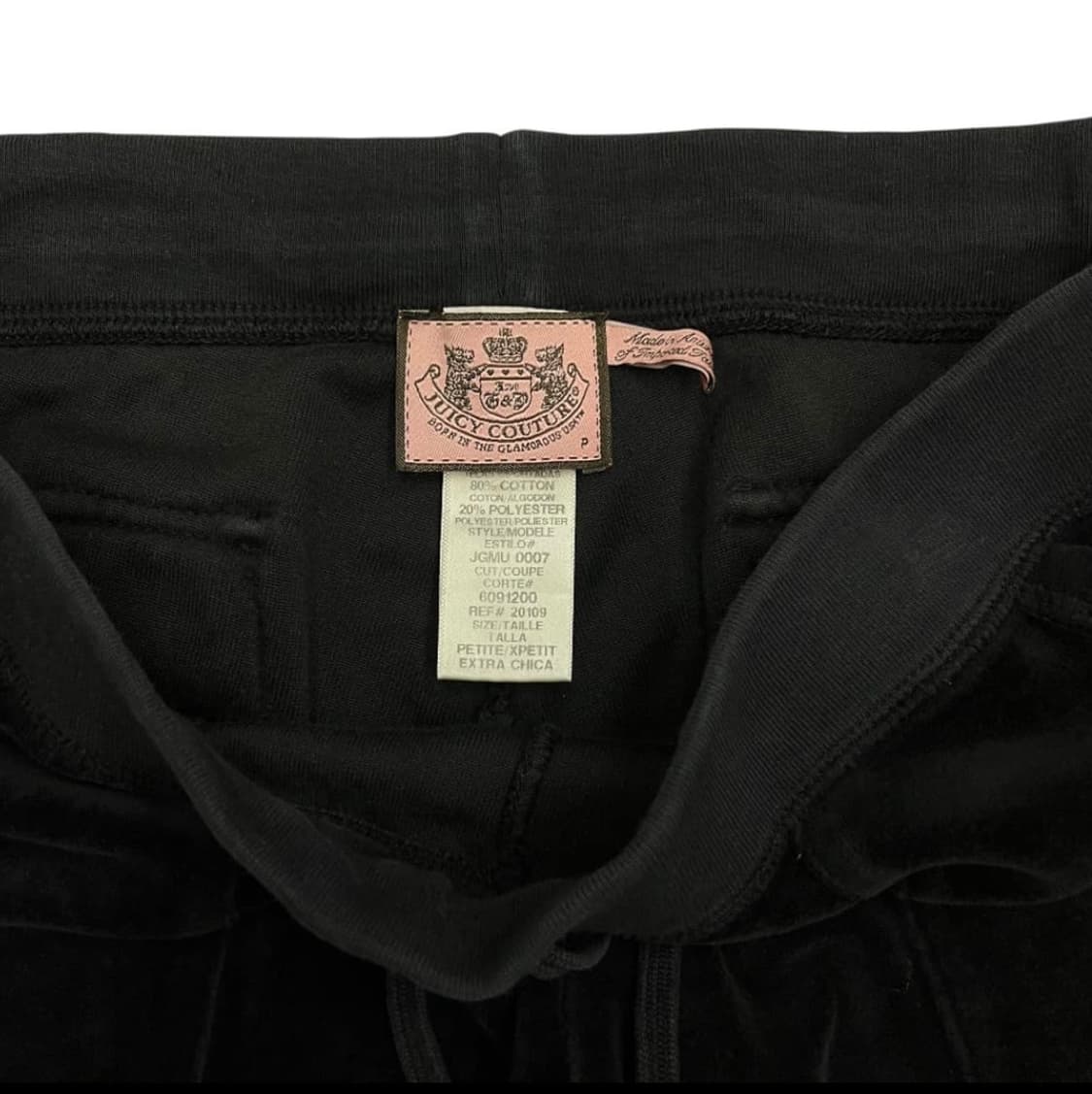 쥬시꾸뛰르 y2k 갸루 블랙 벨벳 트레이닝 부츠컷 팬츠 상품이미지5