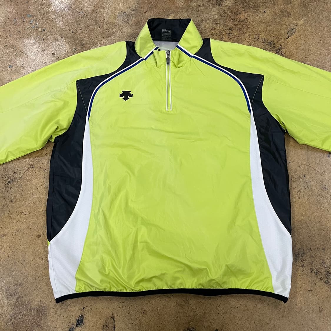 [정품/L] 데상트 형광 옐로우 하프집업 바람막이 b17 상품이미지3