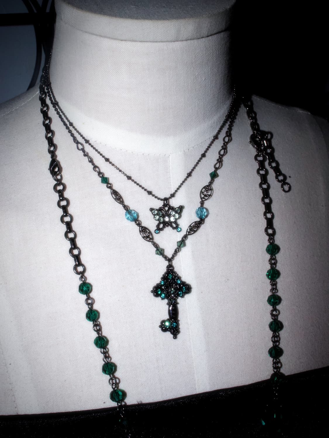 안나수이 나비+열쇠 목걸이 세트 상품이미지1