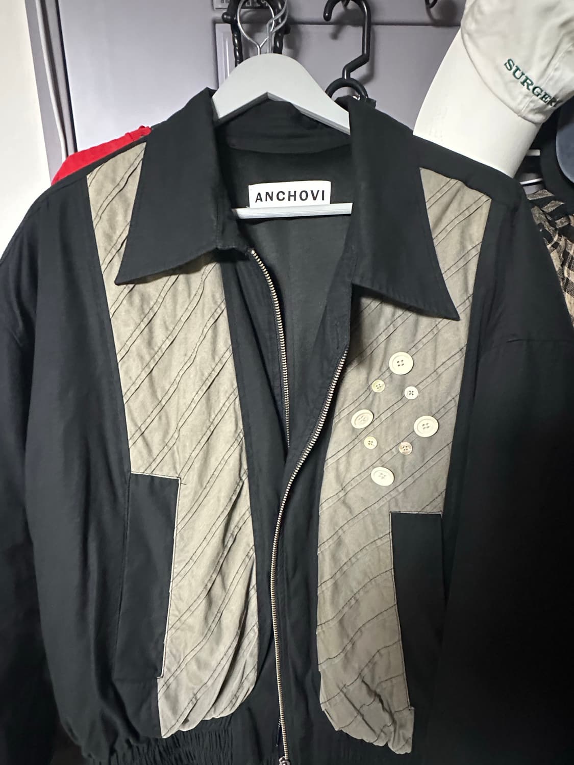 ANCHIOVI 블랙 버튼 포인트 자켓 엔초비 상품이미지4