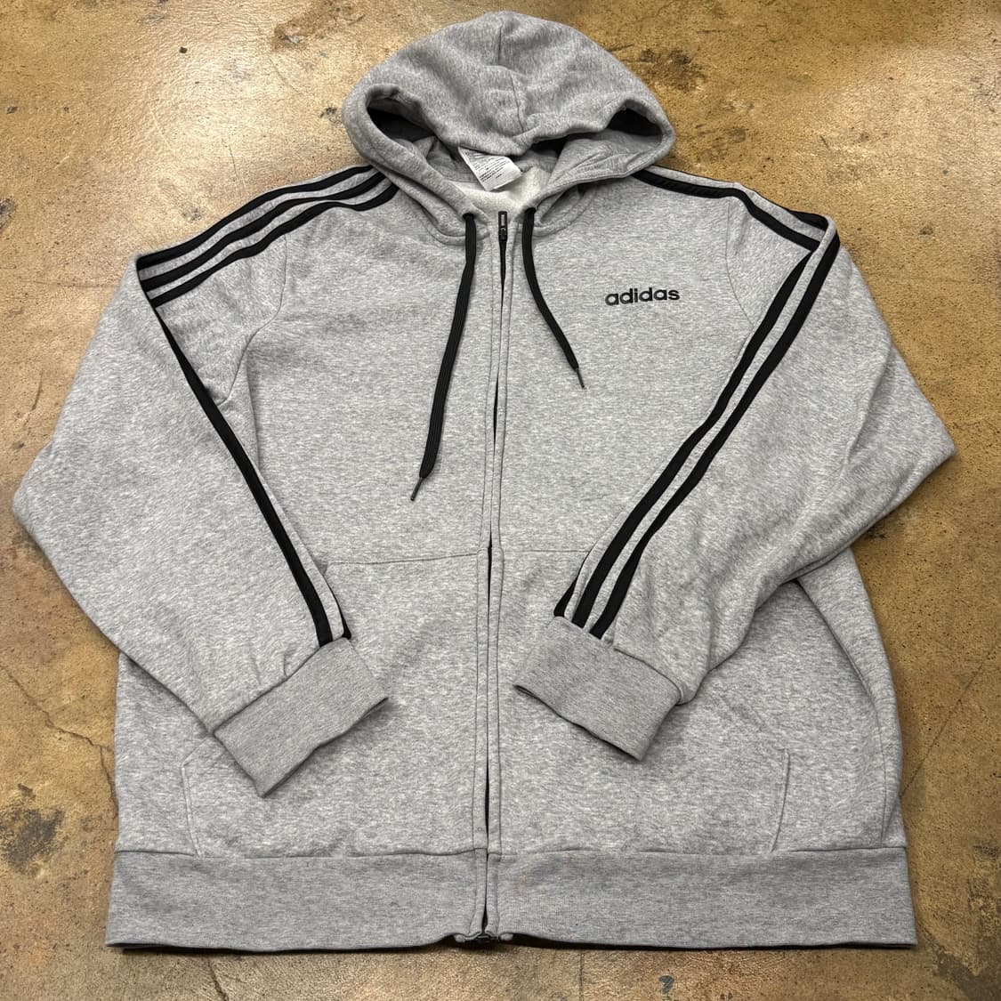 아디다스 회검 그레이 블랙 트랙탑 후드집업 상품이미지2