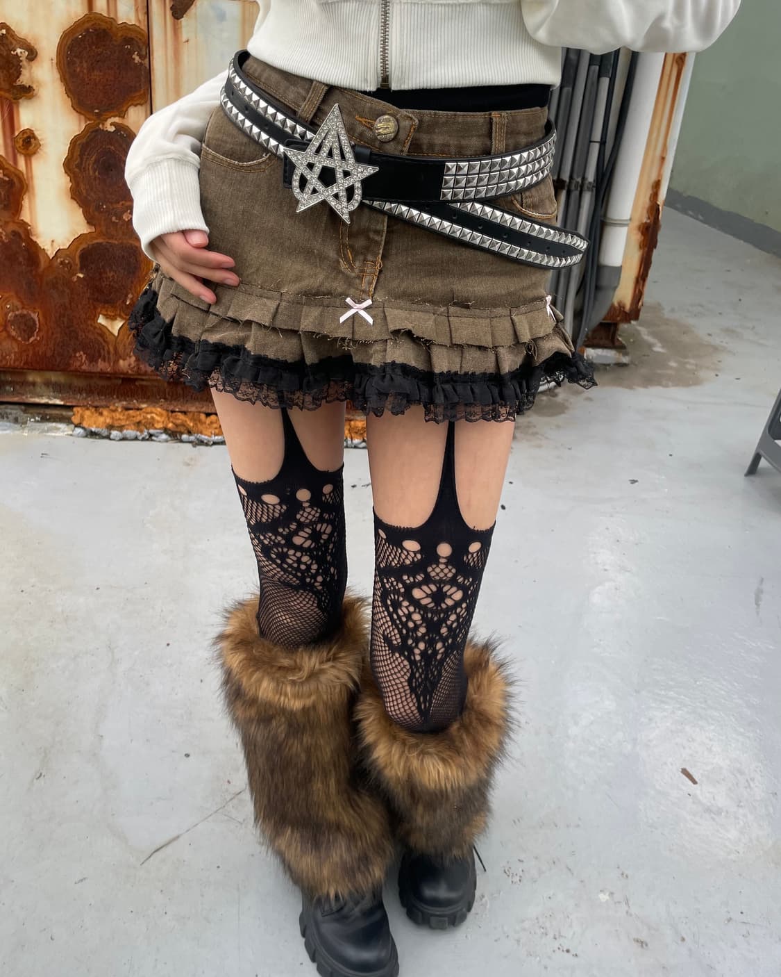 🎸브라운 프릴 스커트🎸 상품이미지1