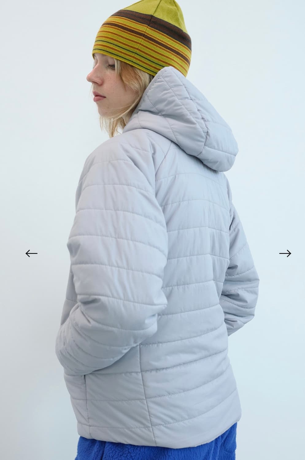 엔조블루스 후드 퀼팅 푸퍼 자켓 (Light Grey) 상품이미지4