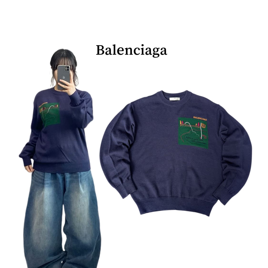 발렌시아가 골프 그래픽 니트  상품이미지1