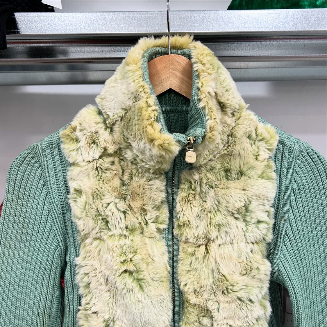 90s 펜디 리얼퍼 니트 집업  상품이미지4