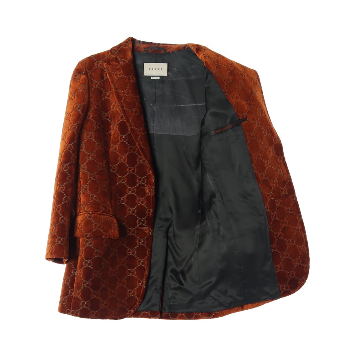 구찌 벨벳 자카드 블레이저 재킷 자켓 카멜 상품이미지2