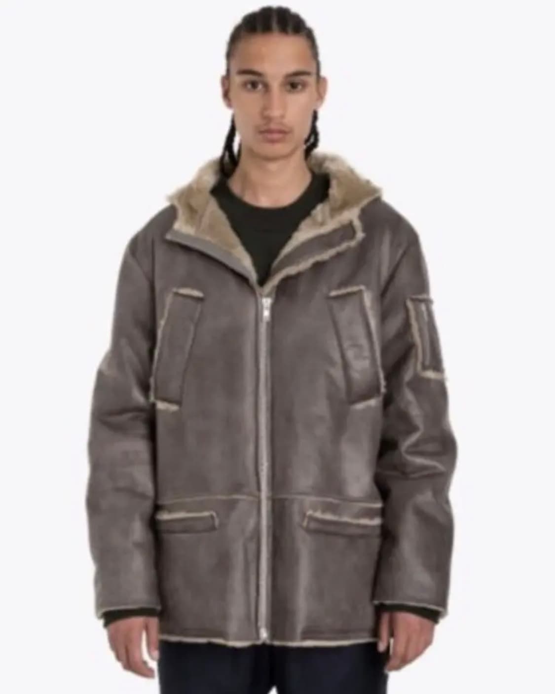 (유일매물) 고샤 루브친스키 후드 타우페 무스탕 자켓 상품이미지1