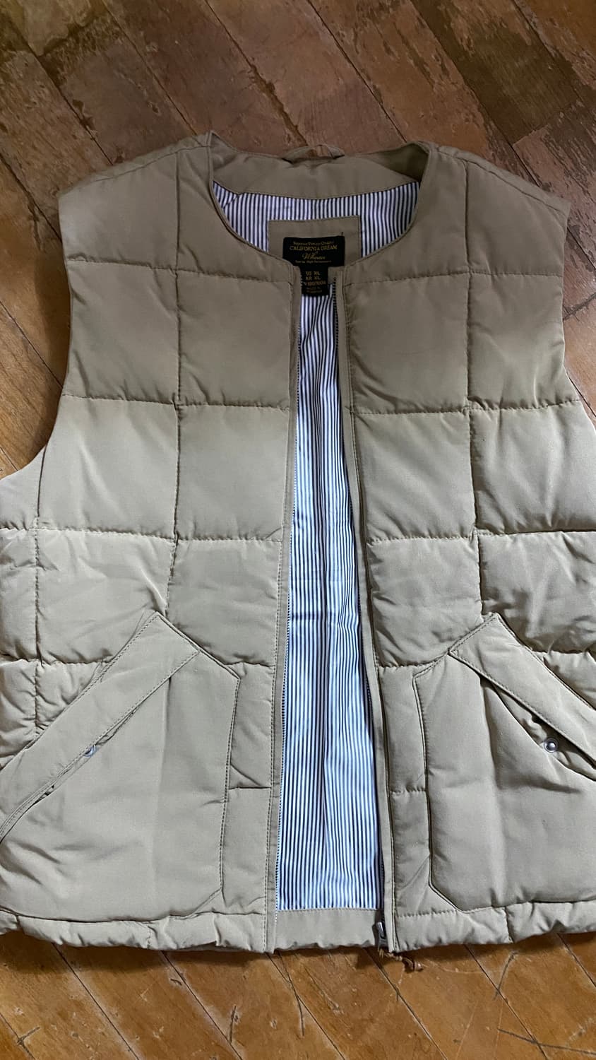후아유 캘리포니아 남성 베이지 패딩조끼 XL 상품이미지1