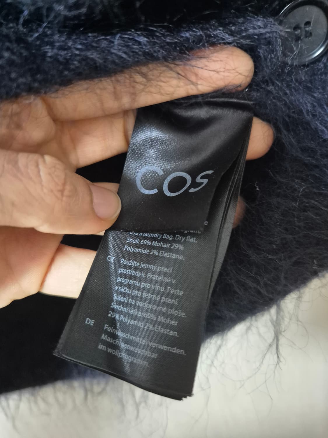 COS 코스 모헤어 반팔 가디건   XS 진네이비 신형 상품이미지7