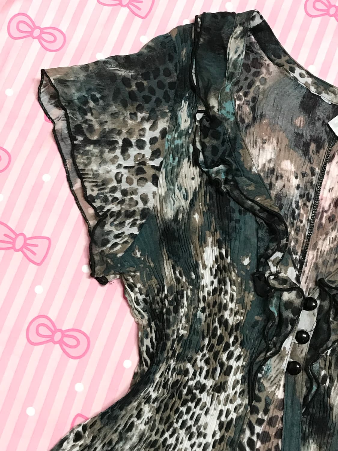 오리엔탈 쓰리버튼 블라우스 y2k 갸루 상품이미지5