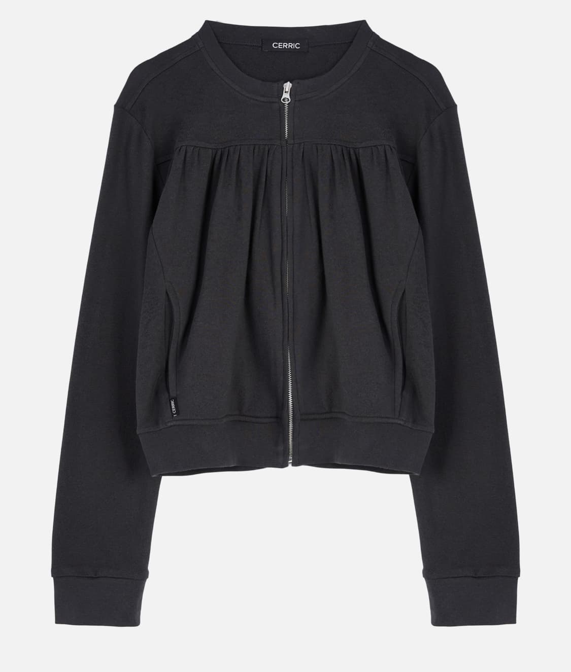 Cerric 셔링 라운드 집업 상품이미지1