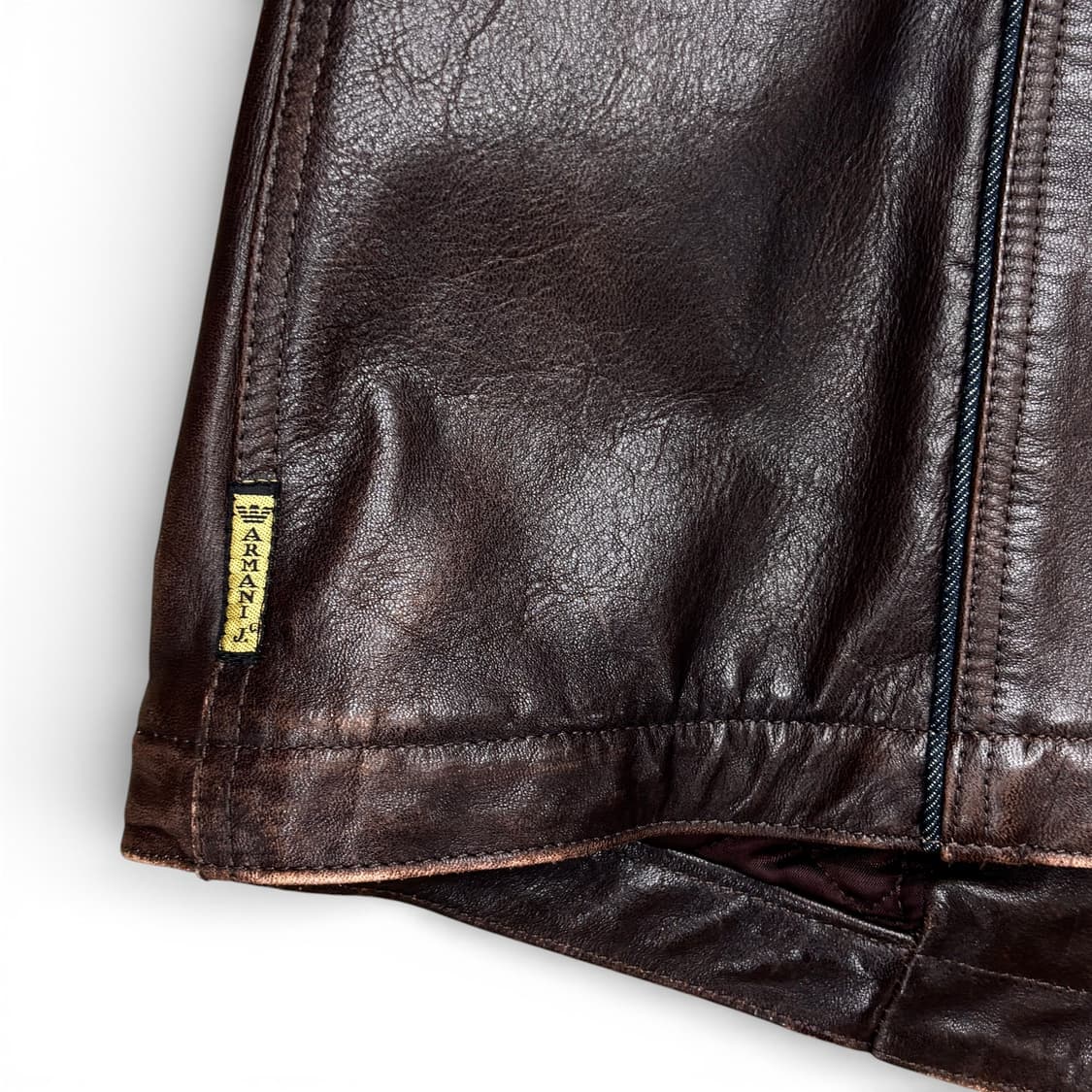 00's 아르마니 진스 레더 코트 상품이미지5