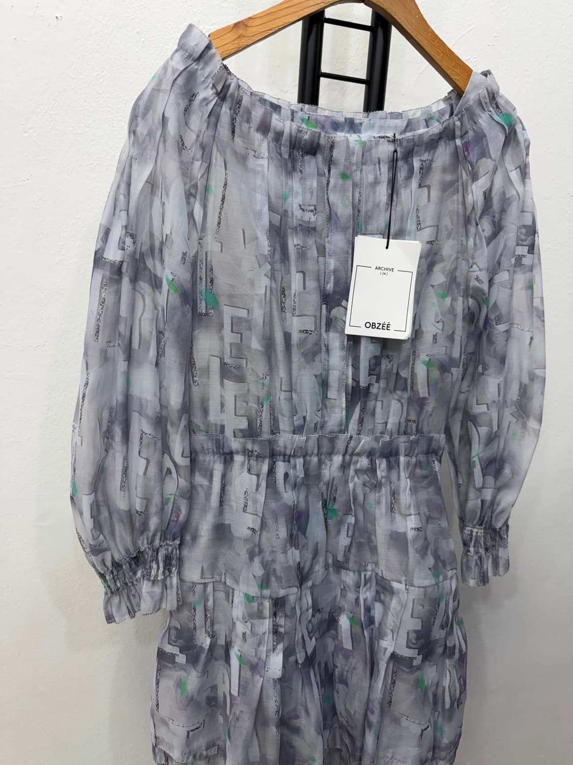 새제품) 오브제 한섬 정품 패턴 롱 원피스 76 상품이미지2