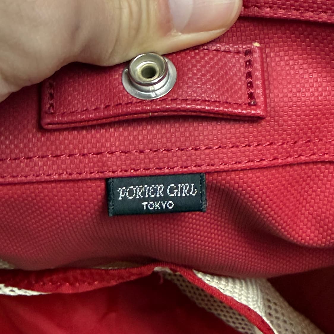 요시다포터 걸 토트백 레드 L 상품이미지8