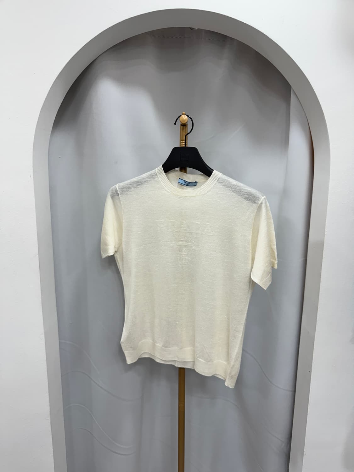 프라다 로고 실크 니트 반팔 36사이즈  상품이미지1