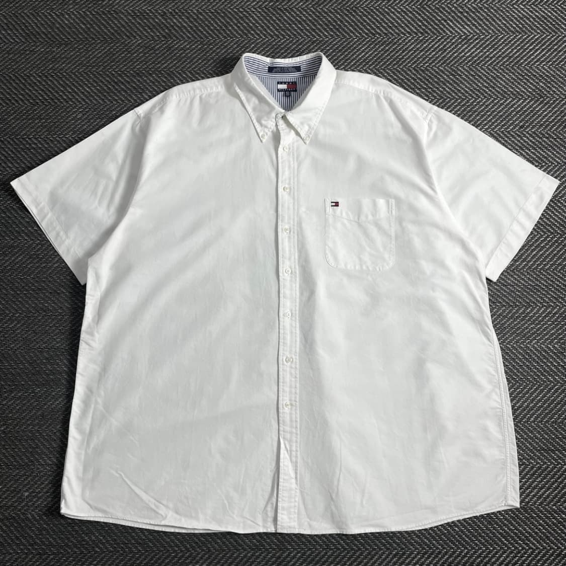 타미힐피거 플래그 로고 옥스포드 박시핏 반팔 셔츠o 4241 상품이미지1