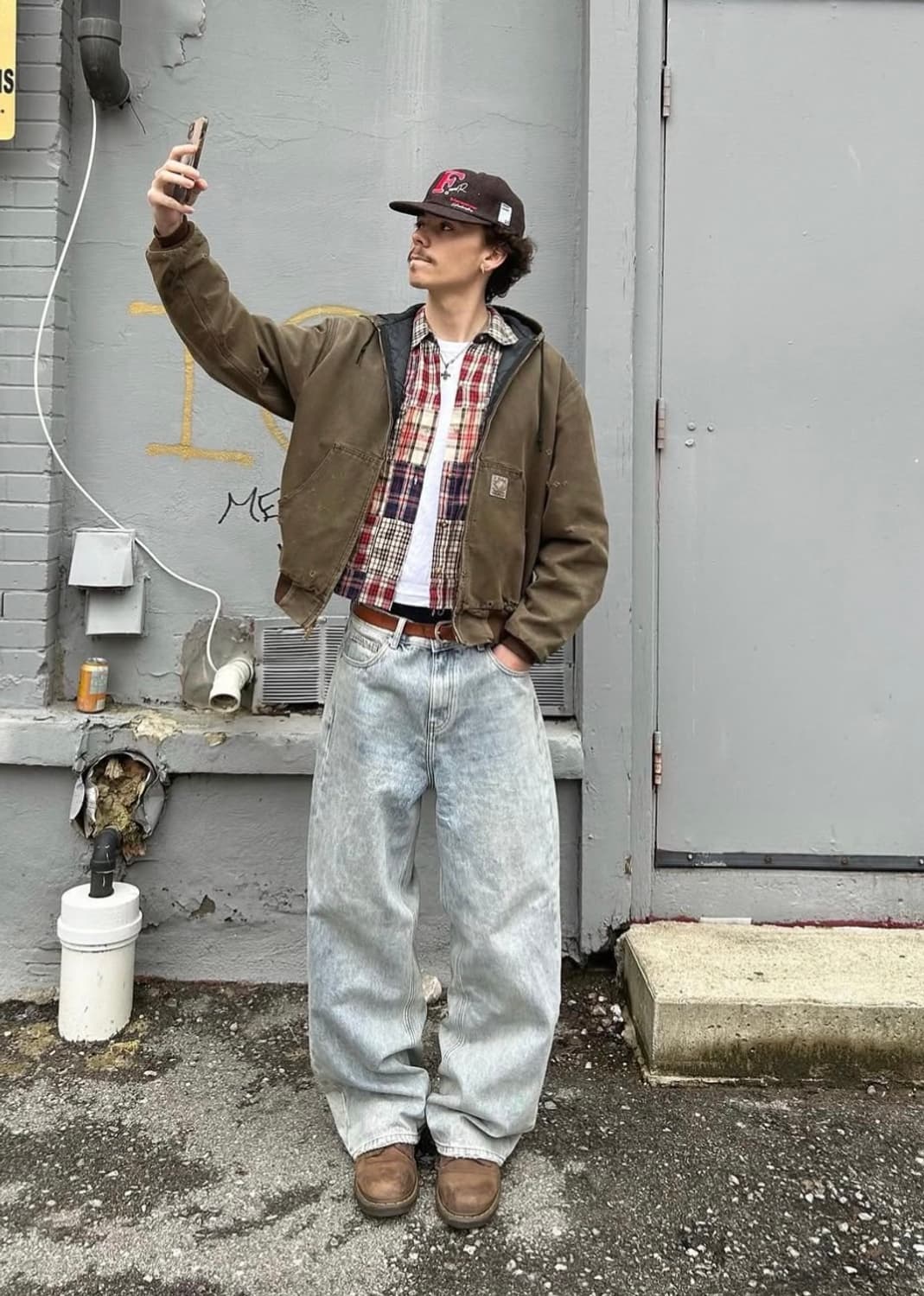 dreamzclo 워시드 와이드 레그 베기 데님 L(32) 상품이미지2