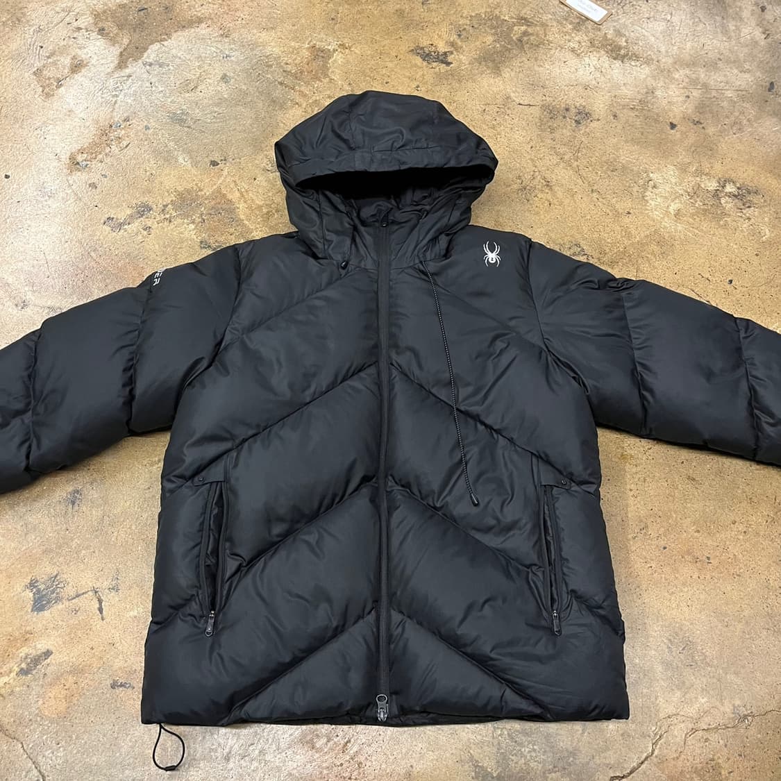 [정품/M] 스파이더 블랙 후드 패딩 점퍼 b16 상품이미지3