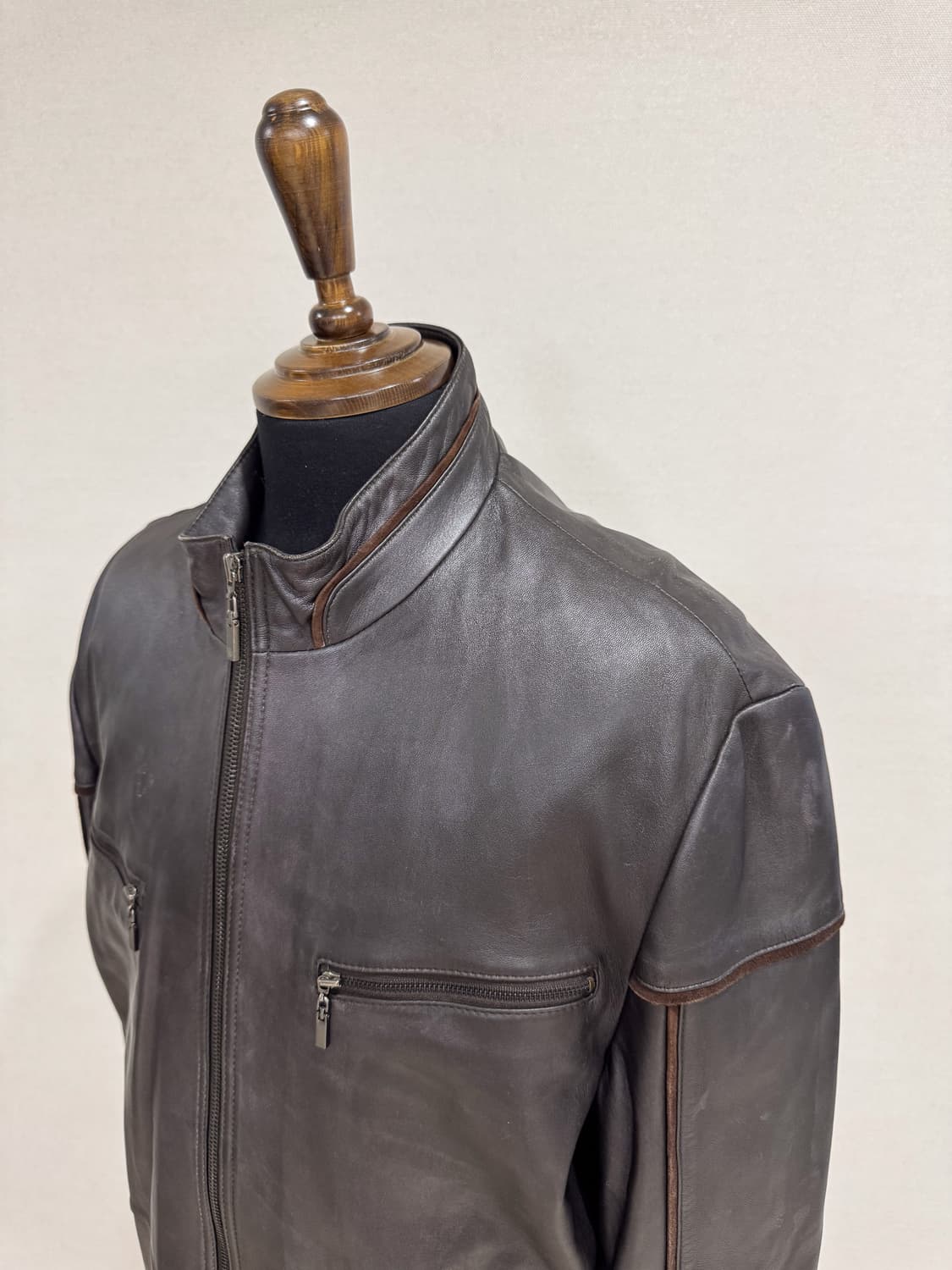 KENZIA 빈티지 레더 가죽 집업 재킷 상품이미지7