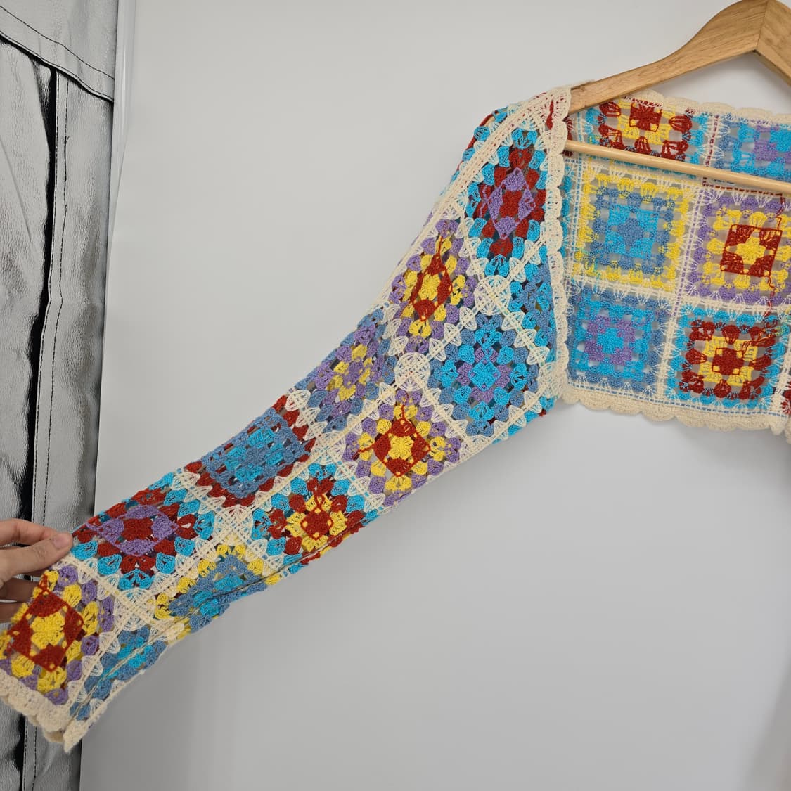 모리걸 컬러풀 모티브 크로셰 뜨개 볼레로 가디건 상품이미지7