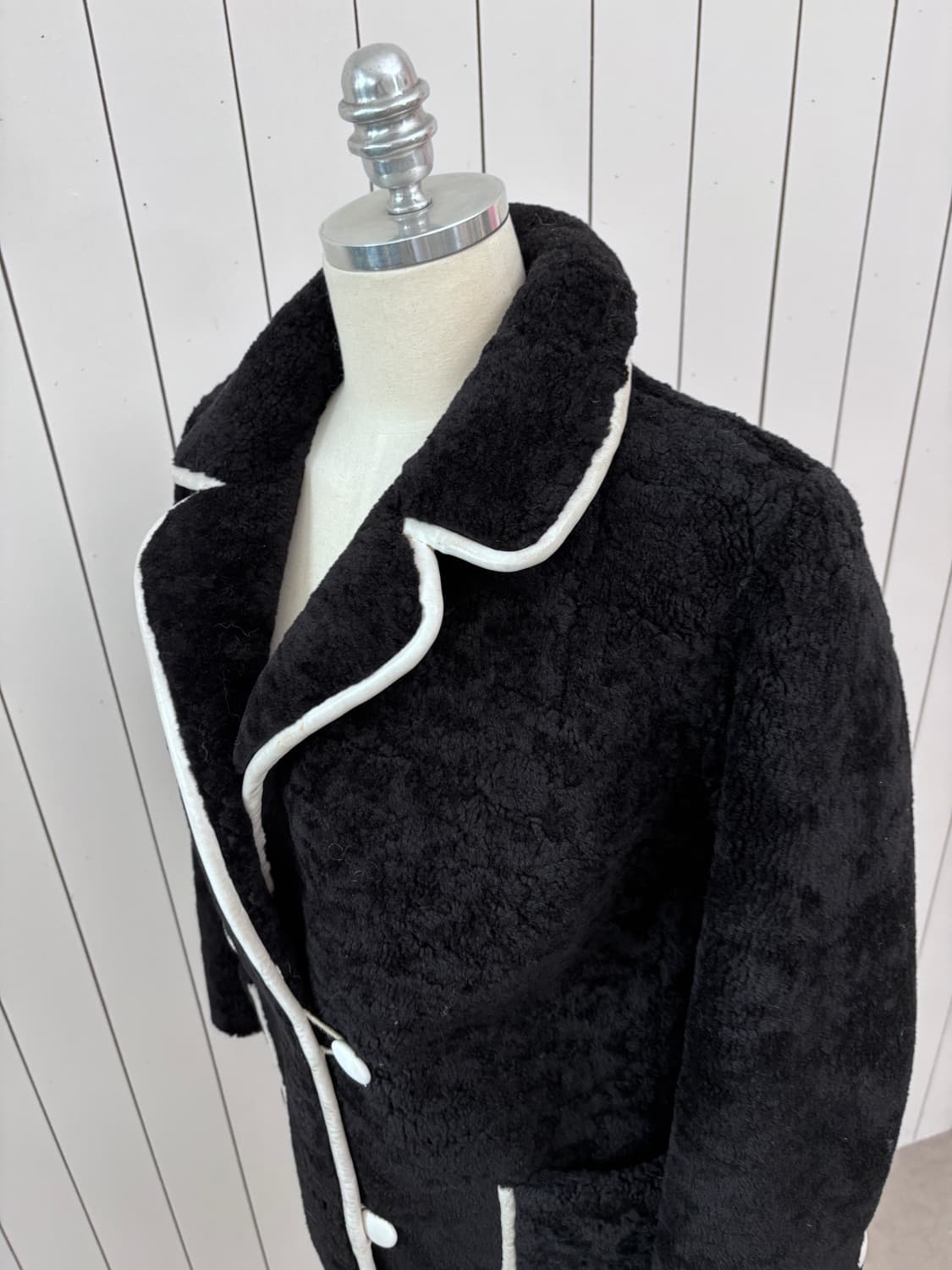 USA 블랙 쉬어링 코트 상품이미지5