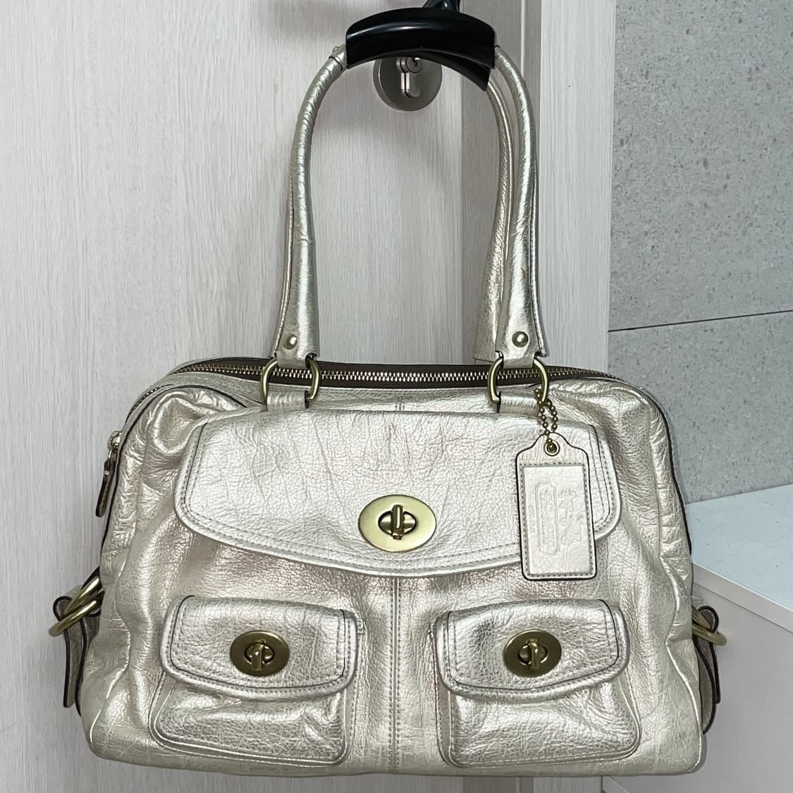 (희귀)20s y2k 코치 레거시 리미티드 실버백/코치 보스턴 샴페인실버 상품이미지1