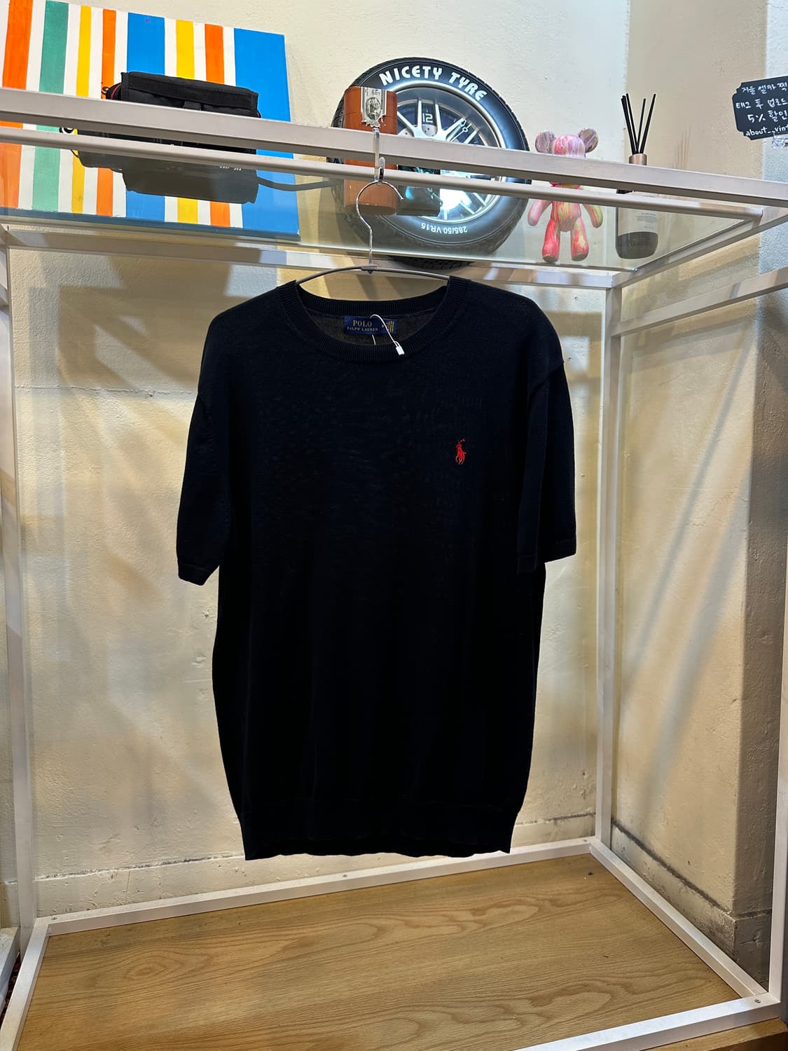 폴로 랄프로렌 라운드넥 반팔 니트 블랙 M 상품이미지1