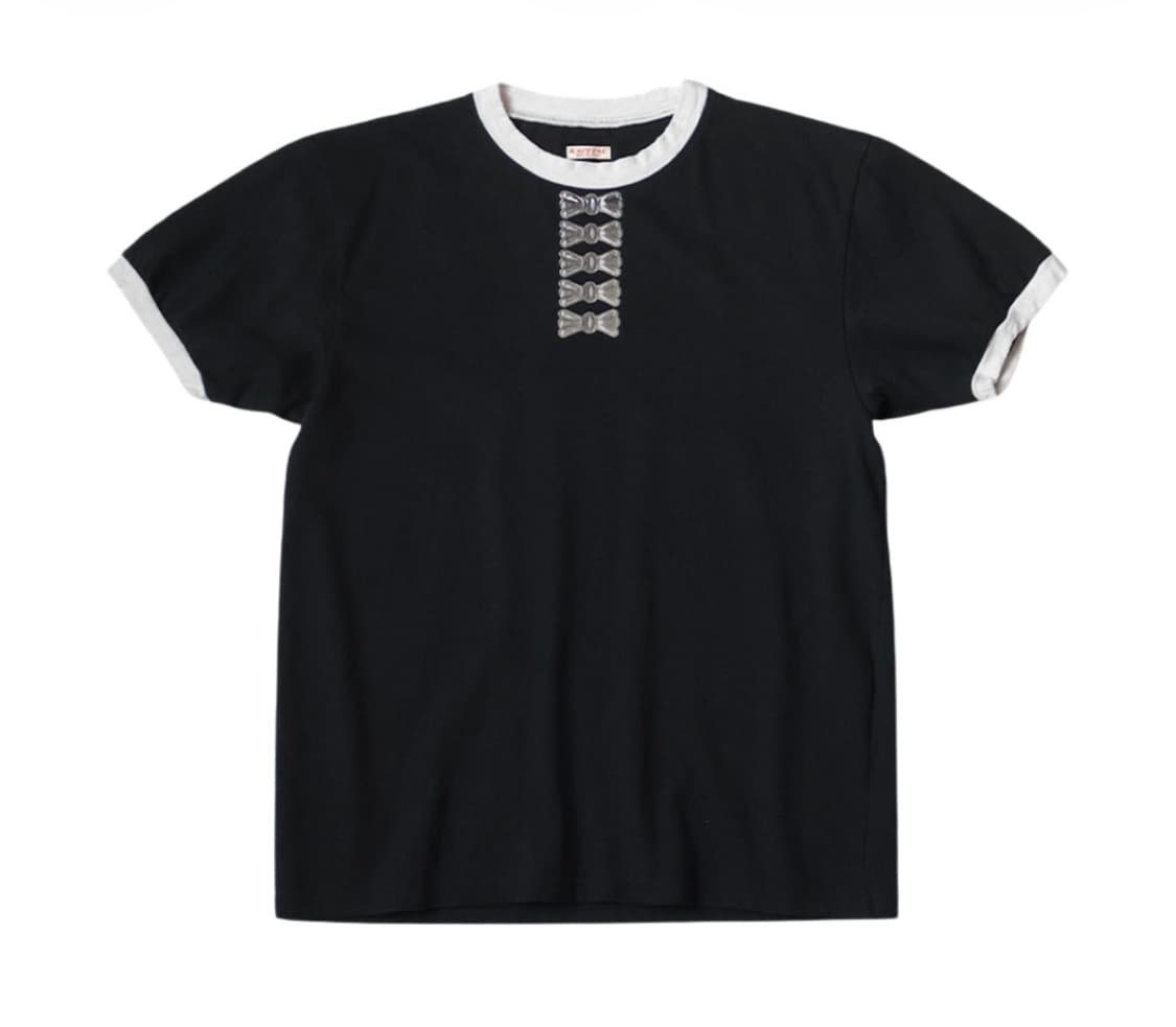 캐피탈 20 저지 링거 티셔츠 버터플라이 콘초 블랙 1사이즈 상품이미지1