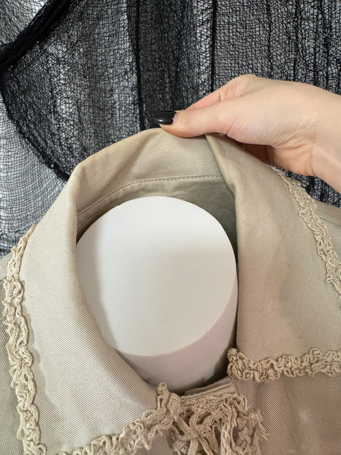 beige lace jacket 상품이미지4