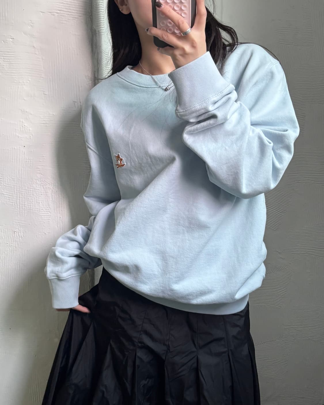 MaisonKitsune 메종키츠네 폭스패치 스카이블루컬러 스웻셔츠 상품이미지1