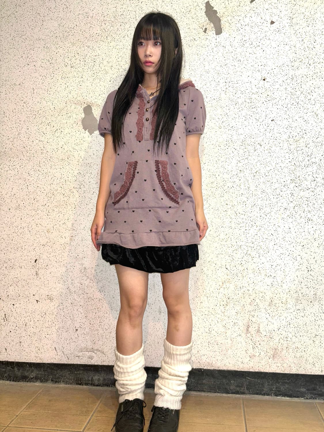 벨벳 프릴 블랙 스커트 상품이미지2