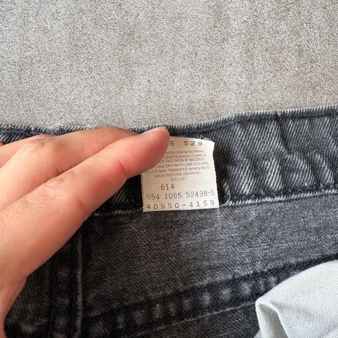 95년 미국 생산 리바이스 550 데님 오렌지탭 블랙 팬츠 상품이미지6