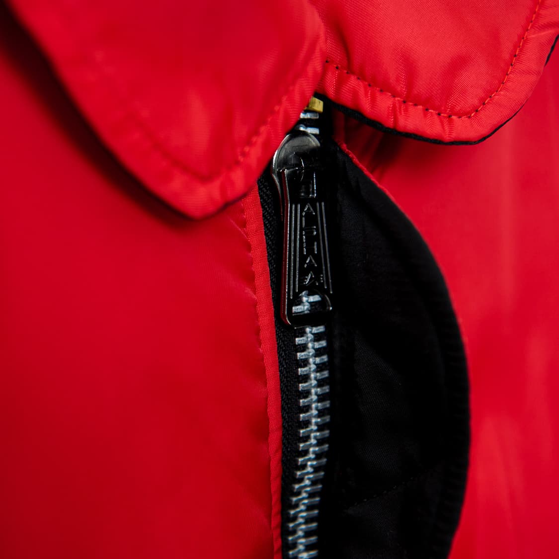 오프닝세레모니 X 알파인더스트리 ma-1 리버시블 양면 블랙/레드 L 상품이미지7