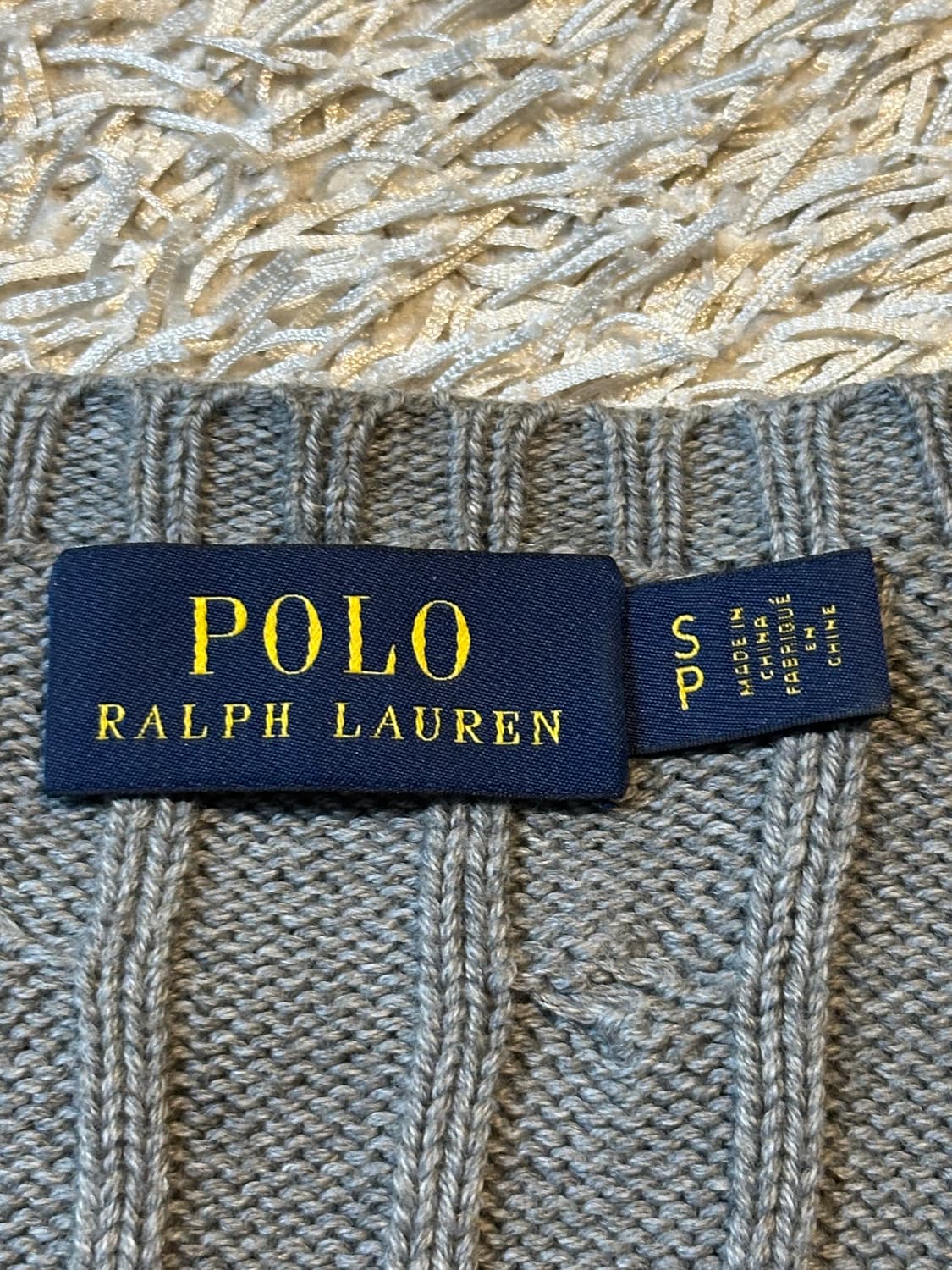 폴로 랄프로렌 신형 화이트포니 케이블 코튼 꽈배기 니트 그레이 상품이미지4
