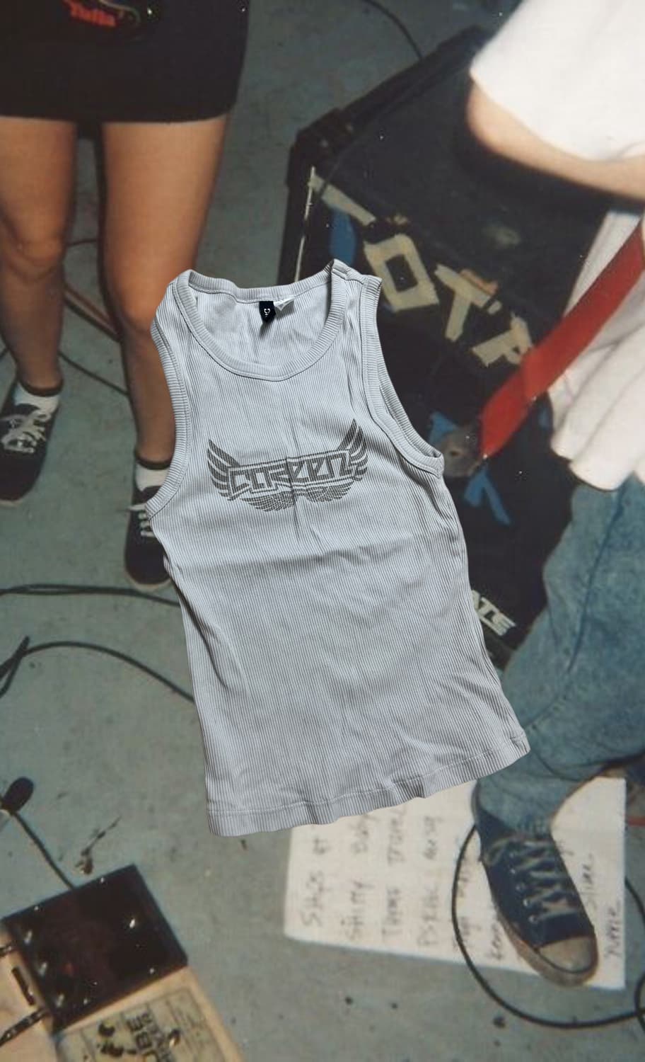 빈티지 레터링 골지 나시  상품이미지1