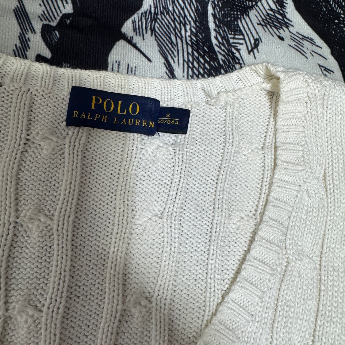 폴로랄프로렌  브이넥 케이블 니트 S사이즈 160/84a 상품이미지3