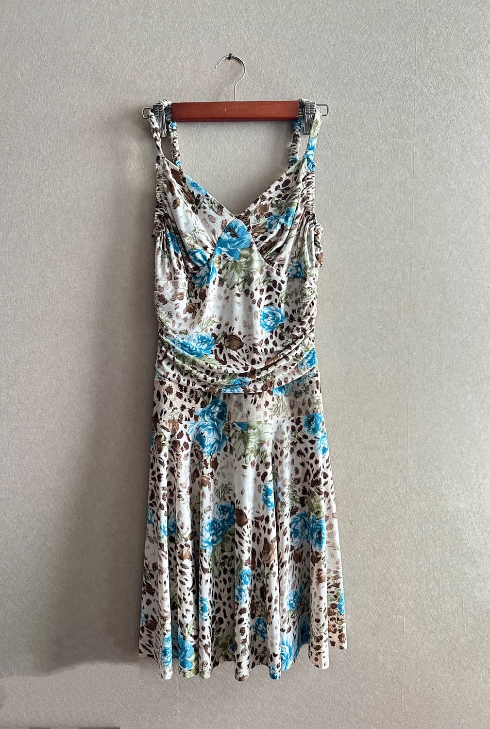 레오파드 플로럴 셔링원피스 (44~55) 상품이미지1