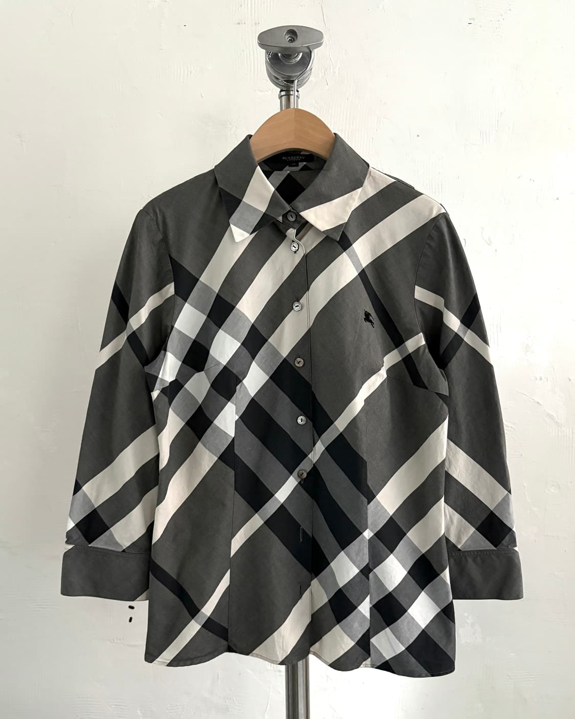 Burberry 버버리 로고 7부 체크 셔츠 상품이미지1