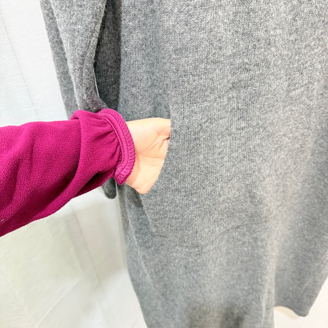 지컷 회색후드 니트원피스 그레이원피스 g-cut 4079 상품이미지4