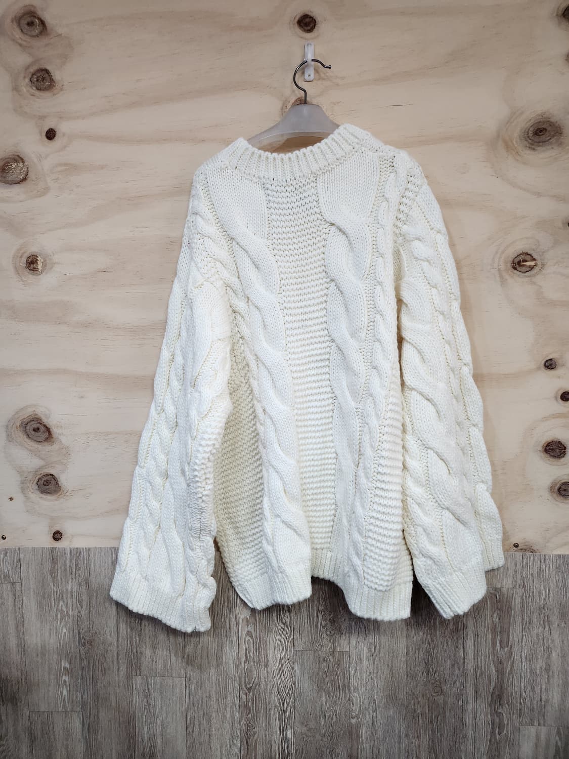 678) nob 눕 꽈배기 오버핏 울블랜드 니트 상품이미지2