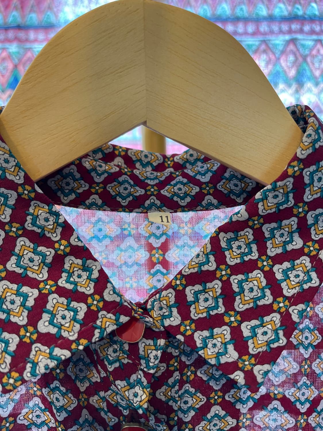 Vintage Japanese burgandy pattern dress 상품이미지3